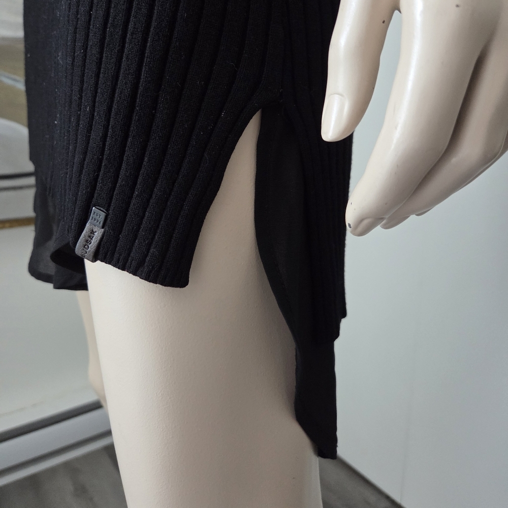 Rudsak | Rib Knit Sweater with Leather and Sheer Details - Picture 11 of 14